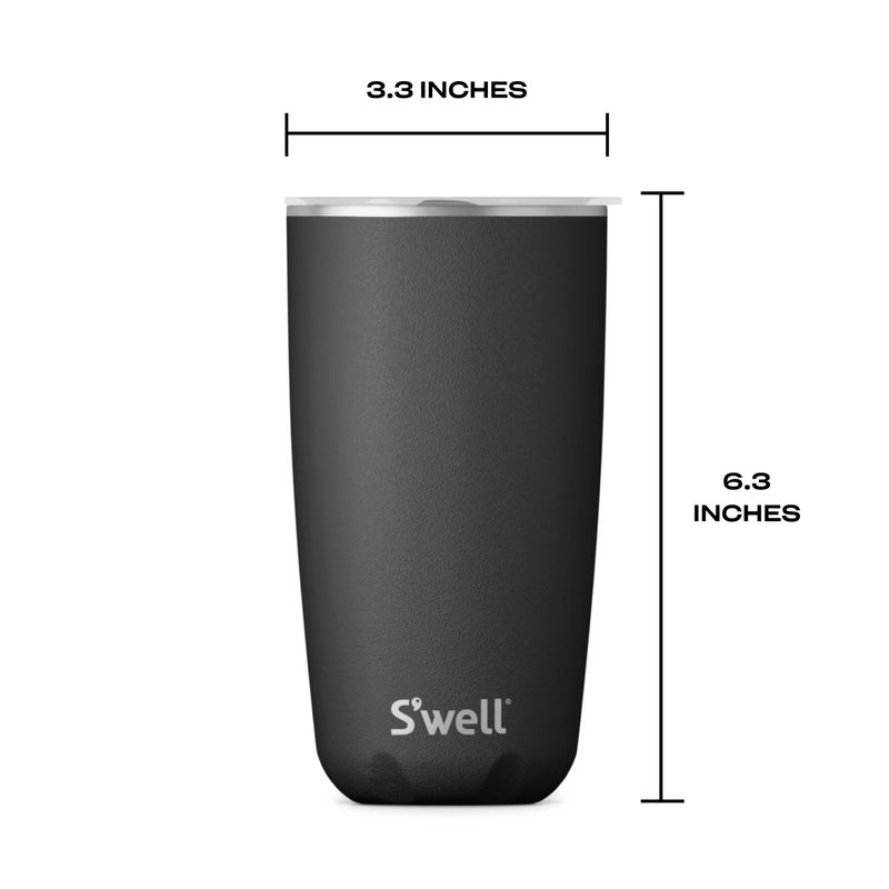 S'well Stainless Steel Tumbler with Slide-Open Lid, 18oz, Onyx, Triple Layered Vacuum Insulated Containers Keeps Drinks Cold for 12 Hours and Hot for 4, BPA Free - Image 5